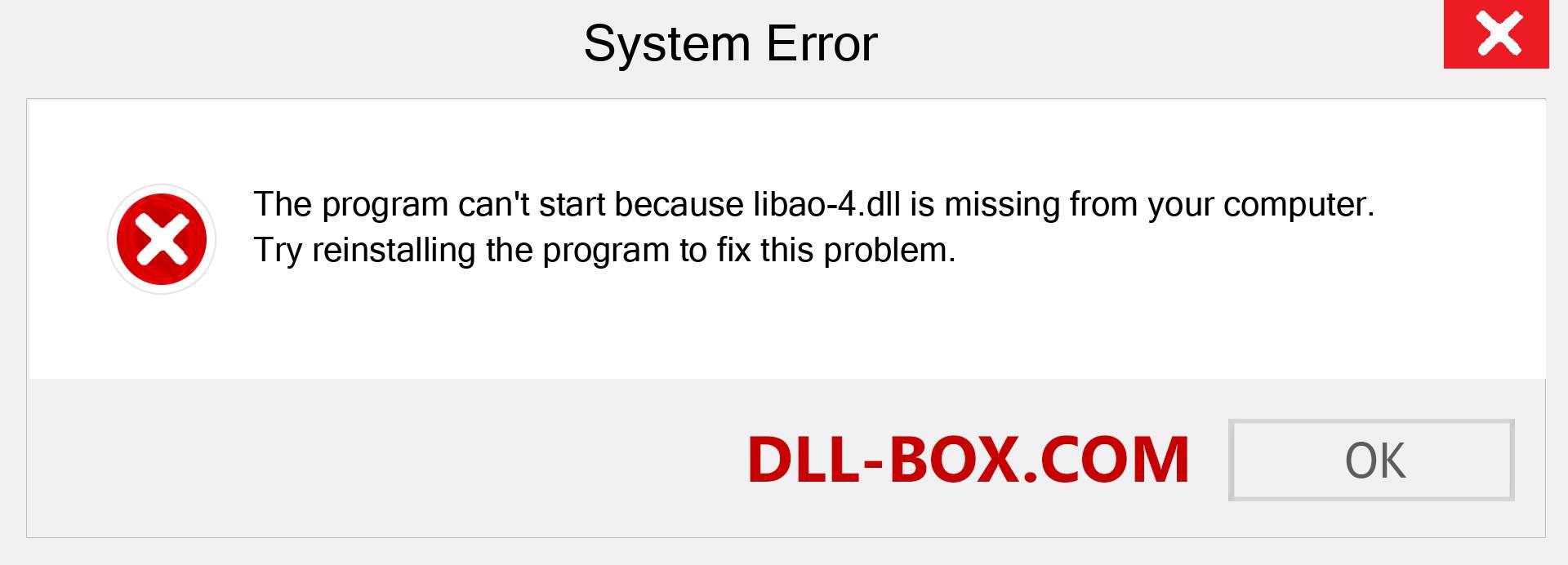  libao-4.dll file is missing?. Download for Windows 7, 8, 10 - Fix  libao-4 dll Missing Error on Windows, photos, images